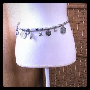 CHICOS silver chain bangle belt